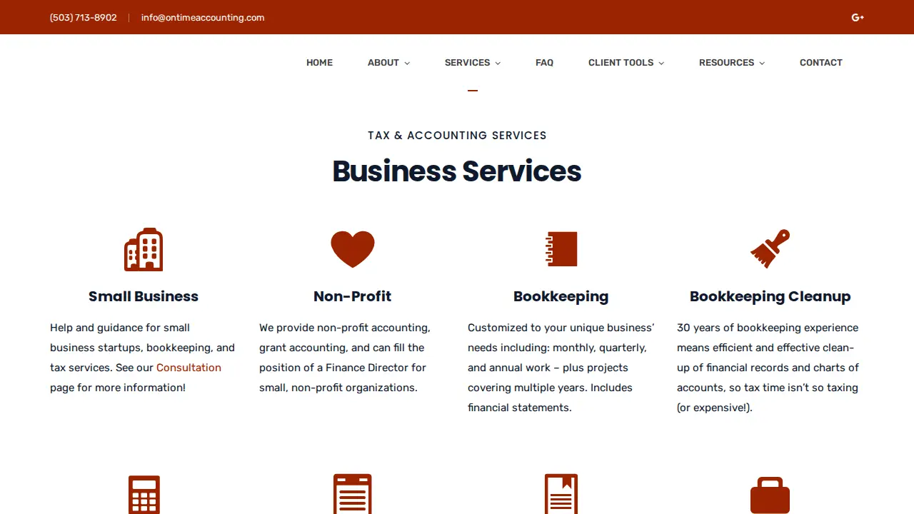 On-Time Accounting page
