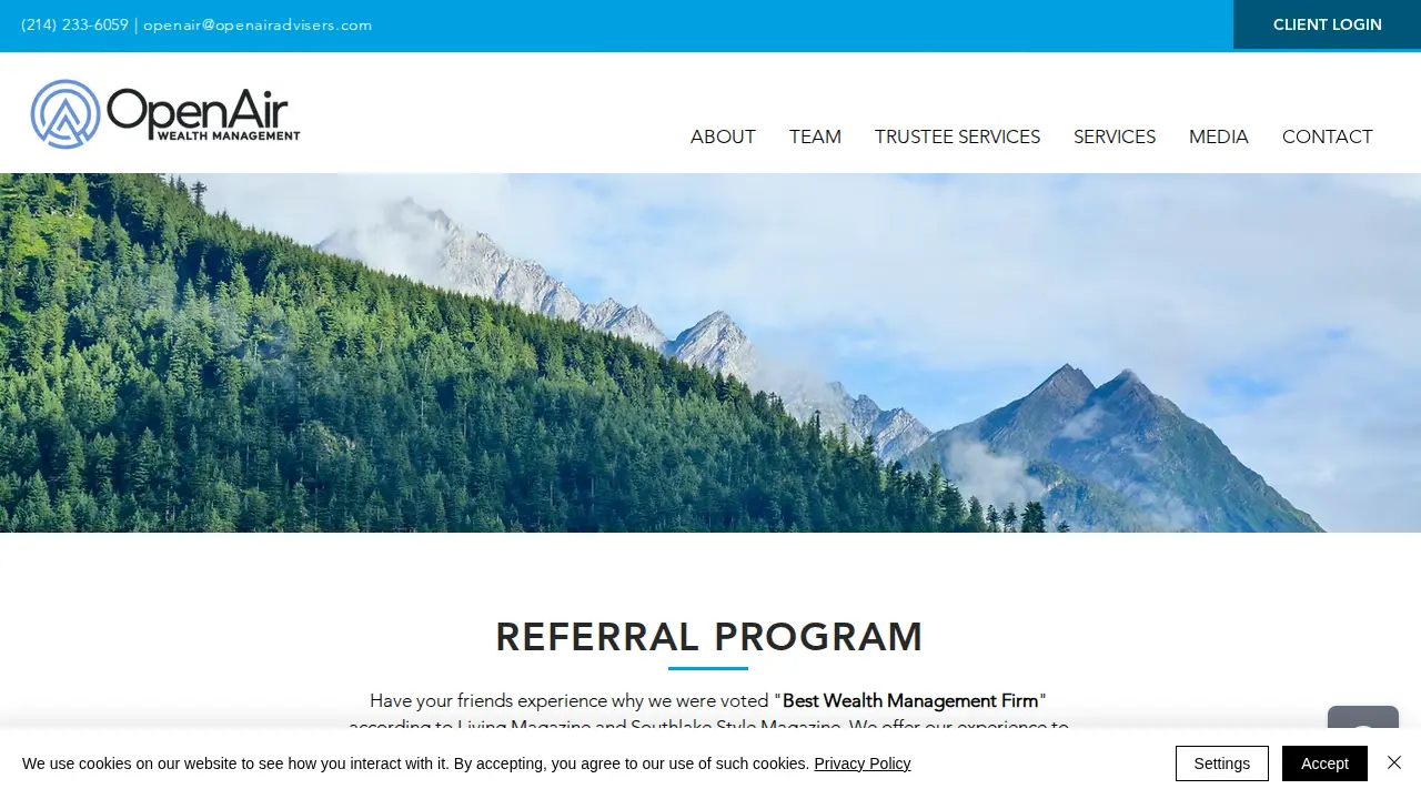OpenAir Advisers page