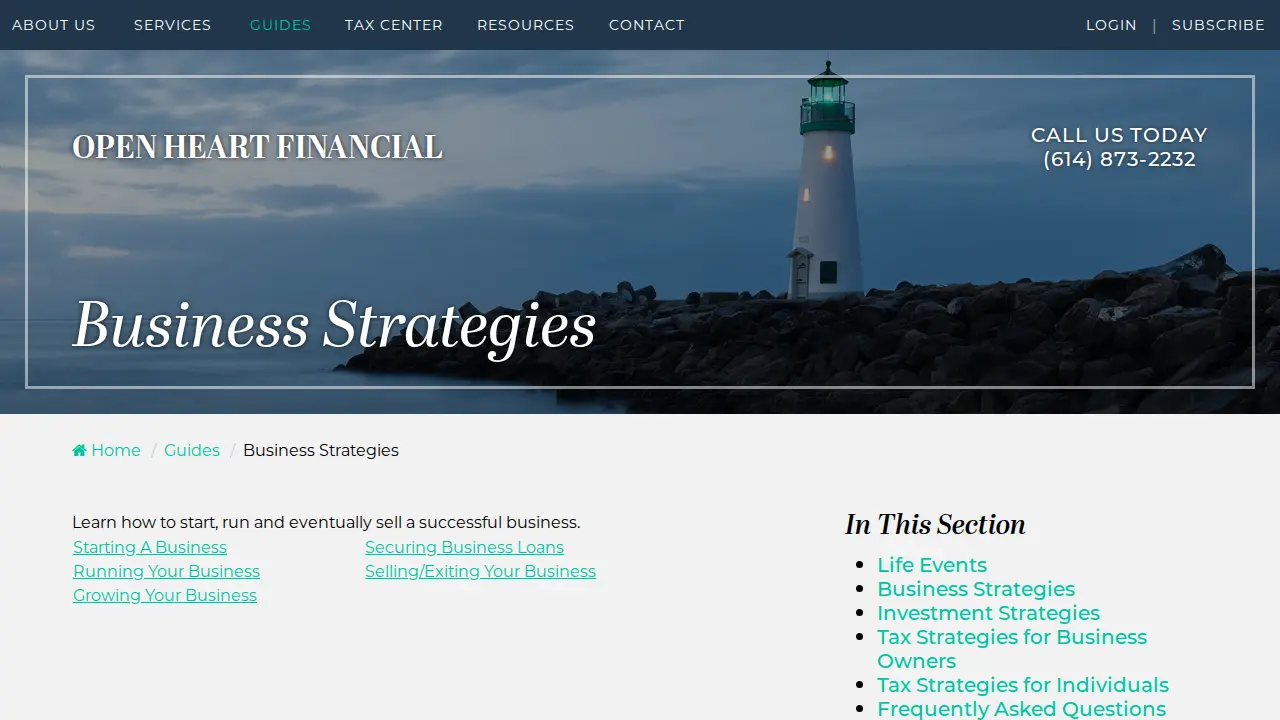Open Heart Financial page
