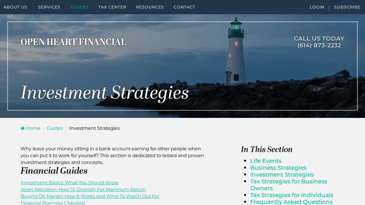 Open Heart Financial page