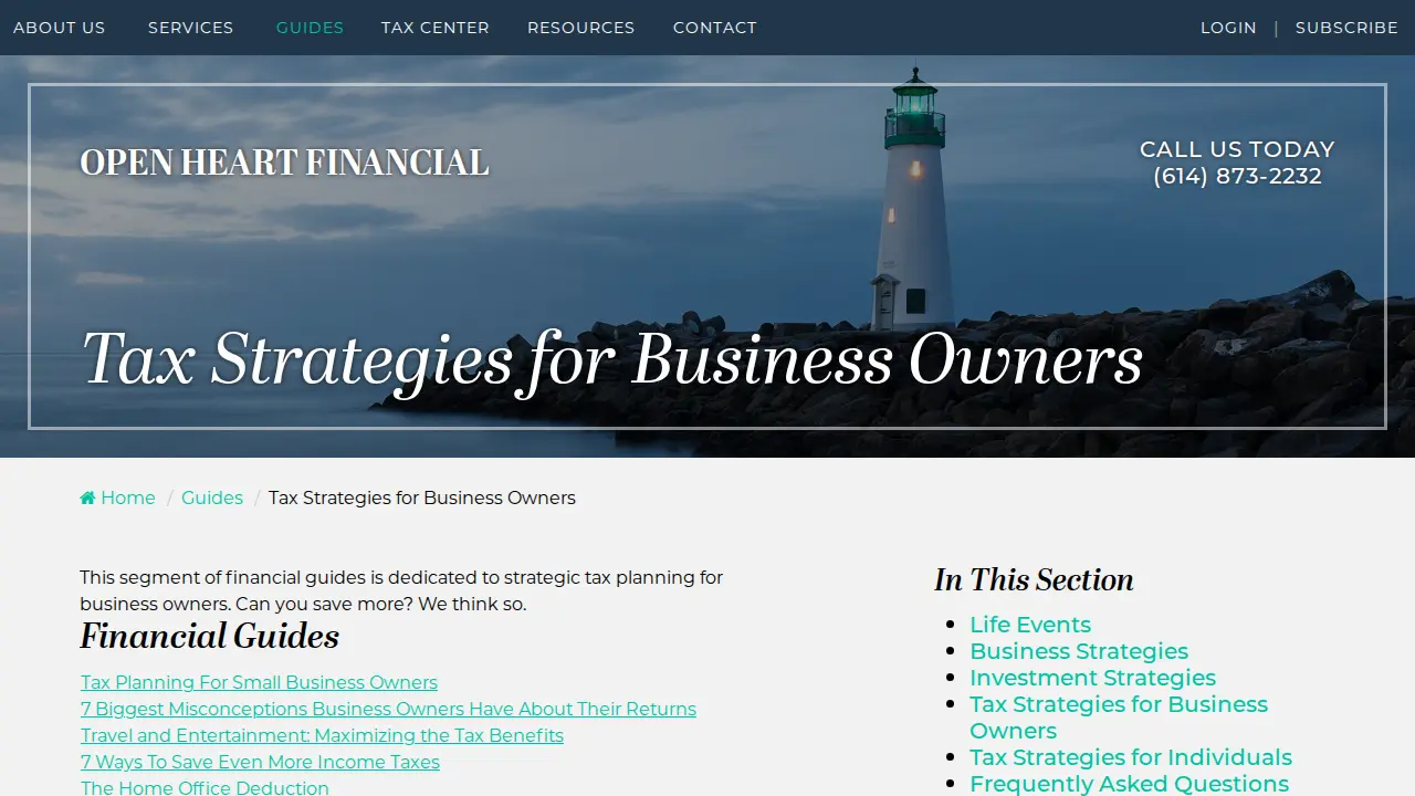 Open Heart Financial page