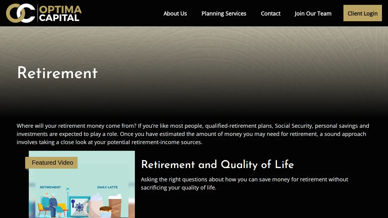 Optima Capital LLC page