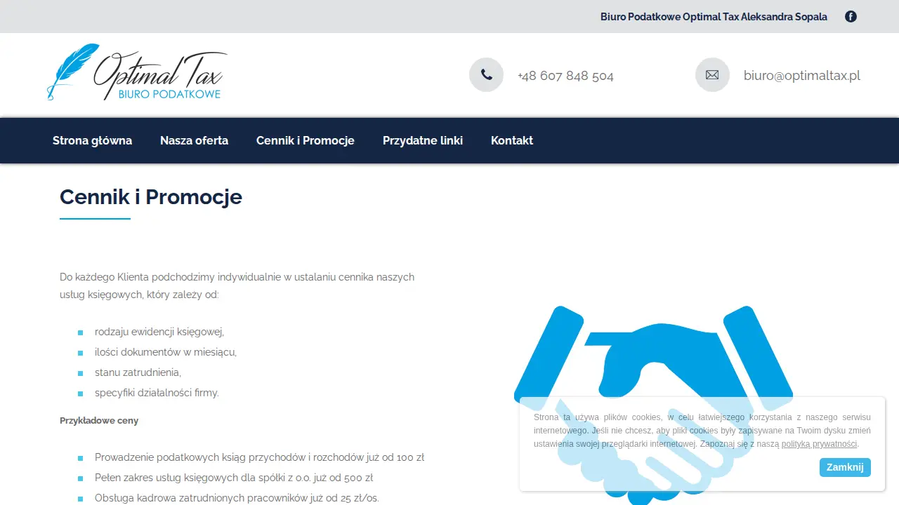 Biuro Podatkowe Optimal Tax page