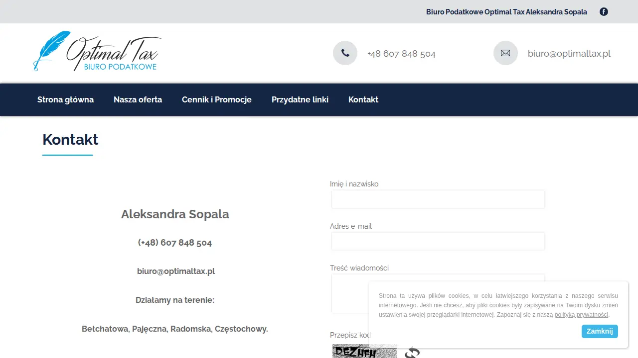 Biuro Podatkowe Optimal Tax page