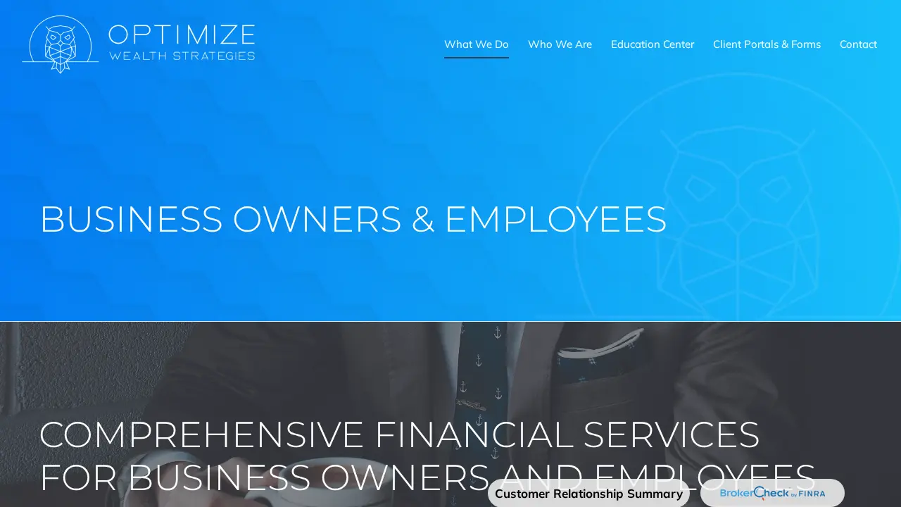 Optimize Wealth Strategies page