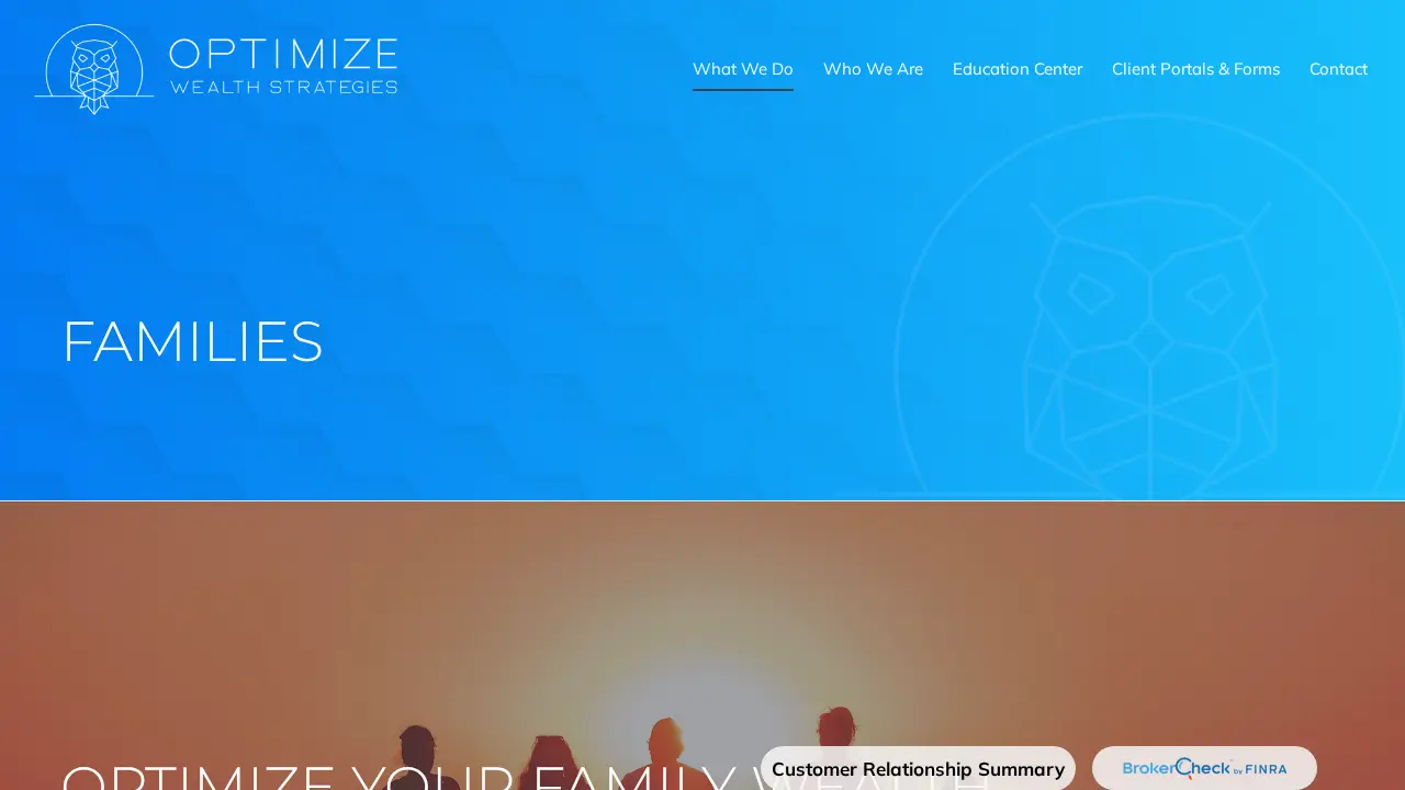 Optimize Wealth Strategies page