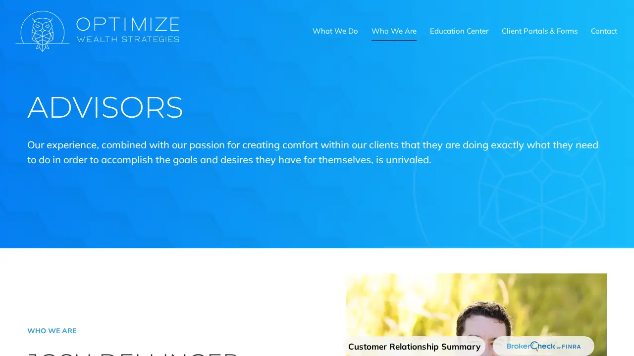 Optimize Wealth Strategies page