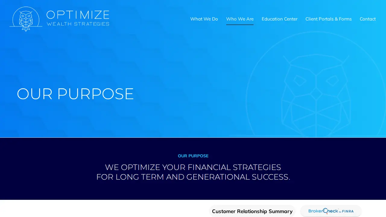 Optimize Wealth Strategies page