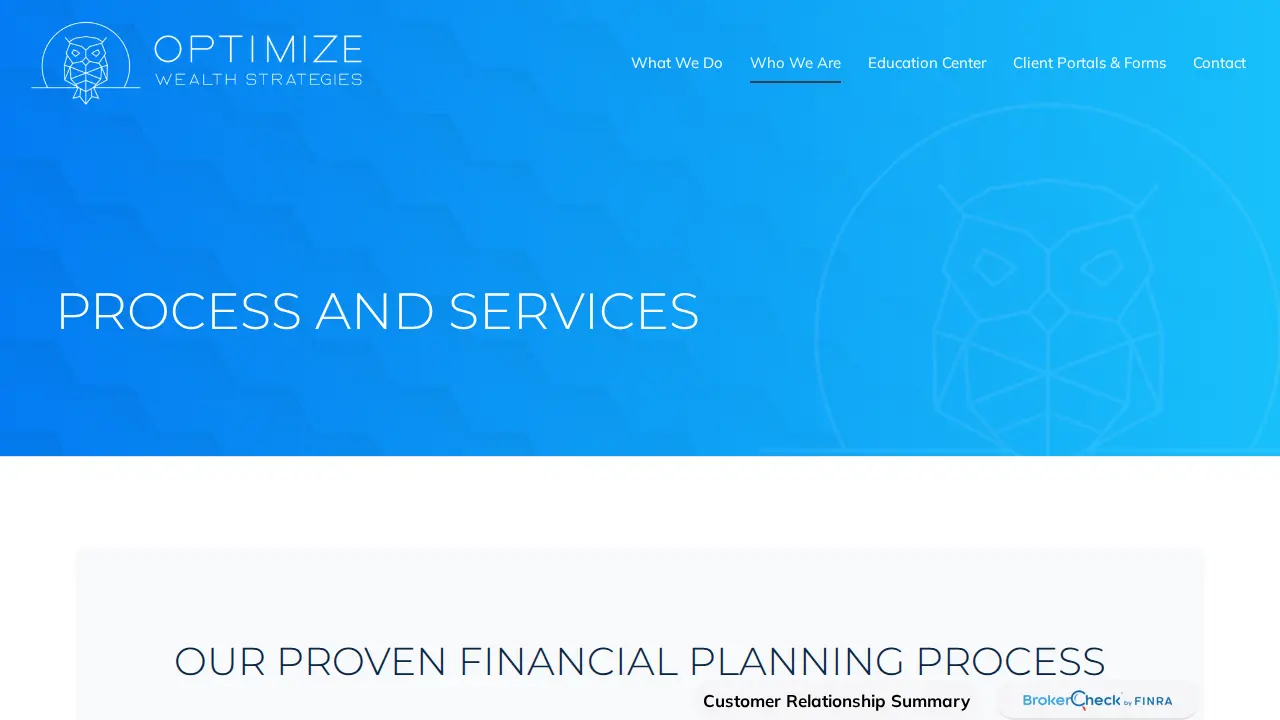 Optimize Wealth Strategies page