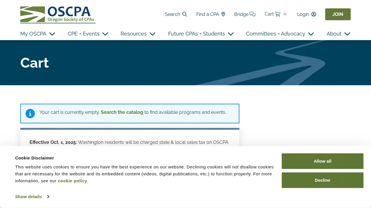 Oregon Society of CPAs page