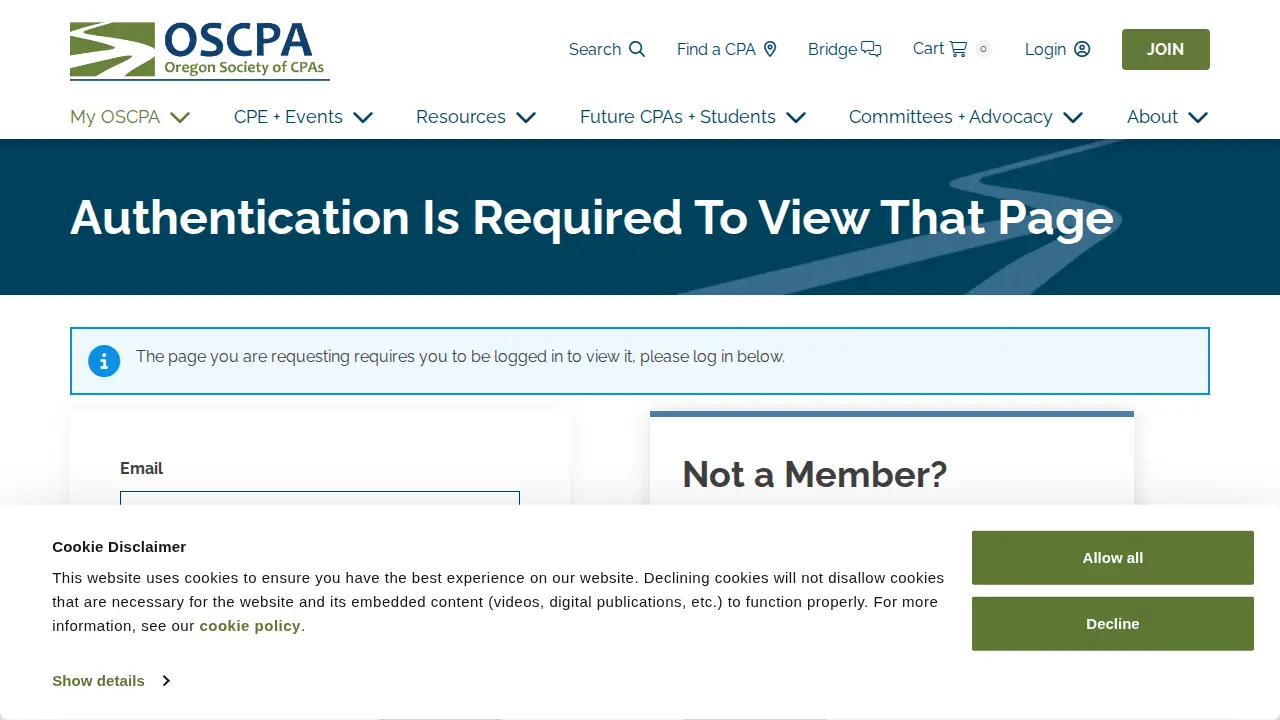 Oregon Society of CPAs page