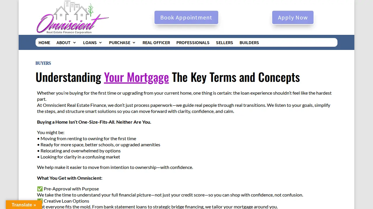 OMNISCIENT REAL ESTATE FINANCE CORP. page