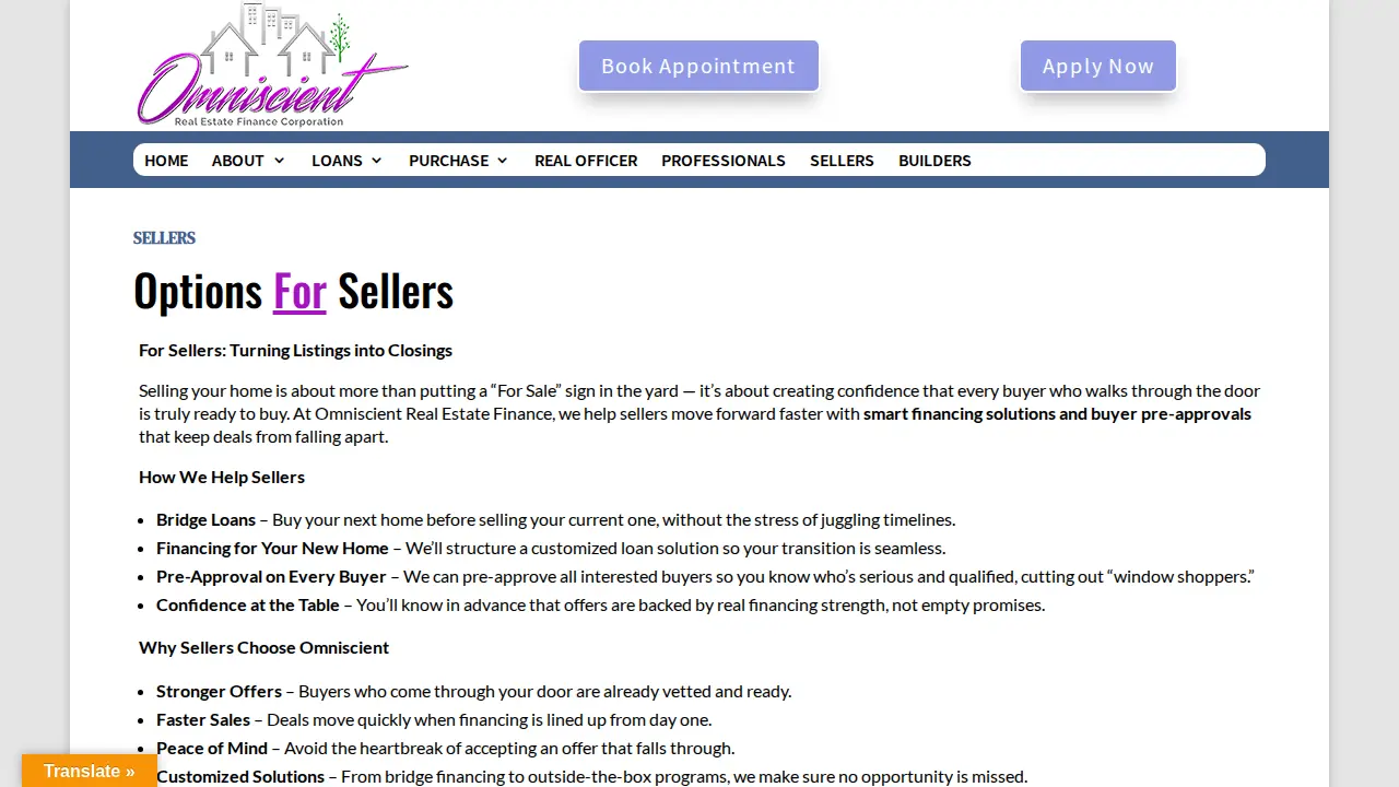 OMNISCIENT REAL ESTATE FINANCE CORP. page