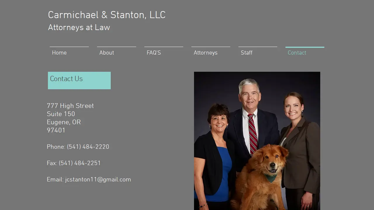Carmichael & Stanton, LLC. Attorneys at Law page
