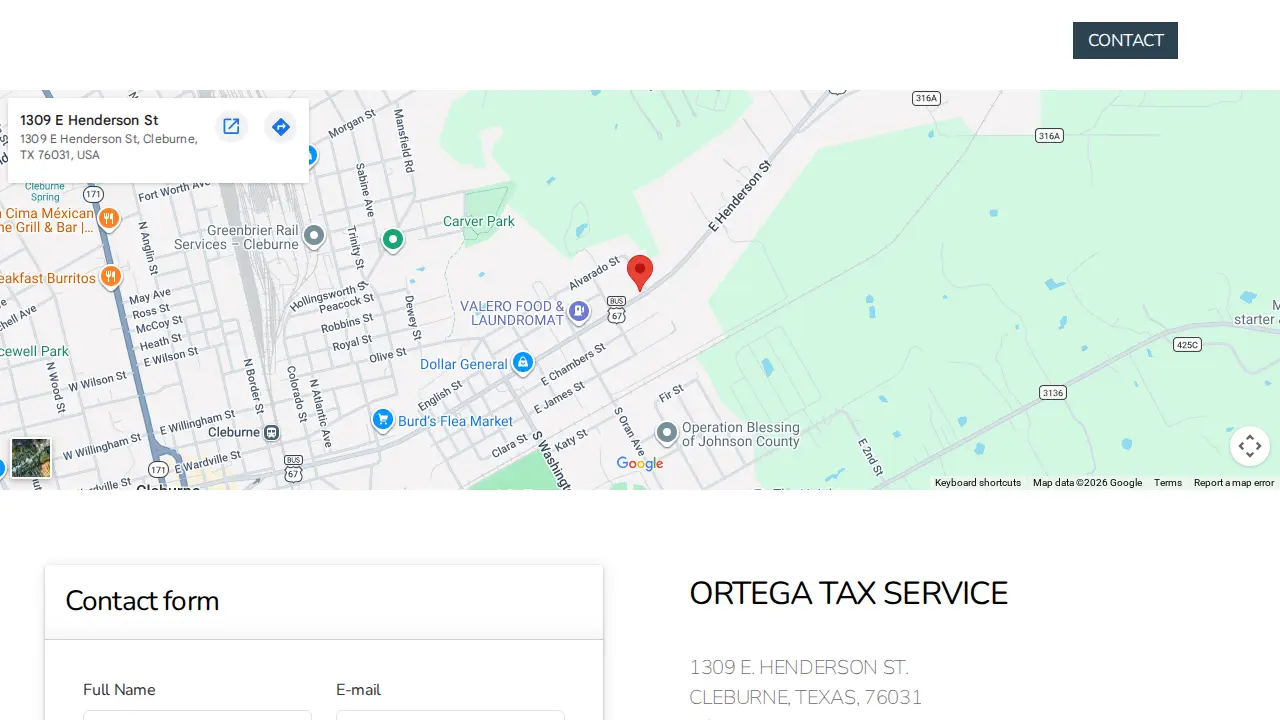 ORTEGA TAX SERVICE page
