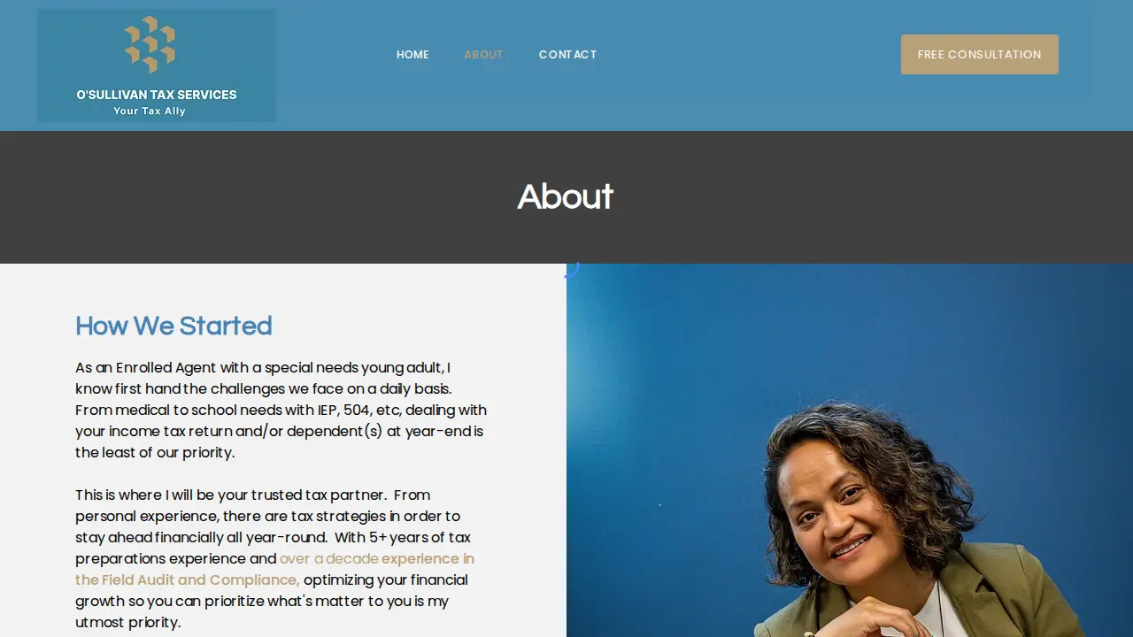 O'Sullivan Tax Services page