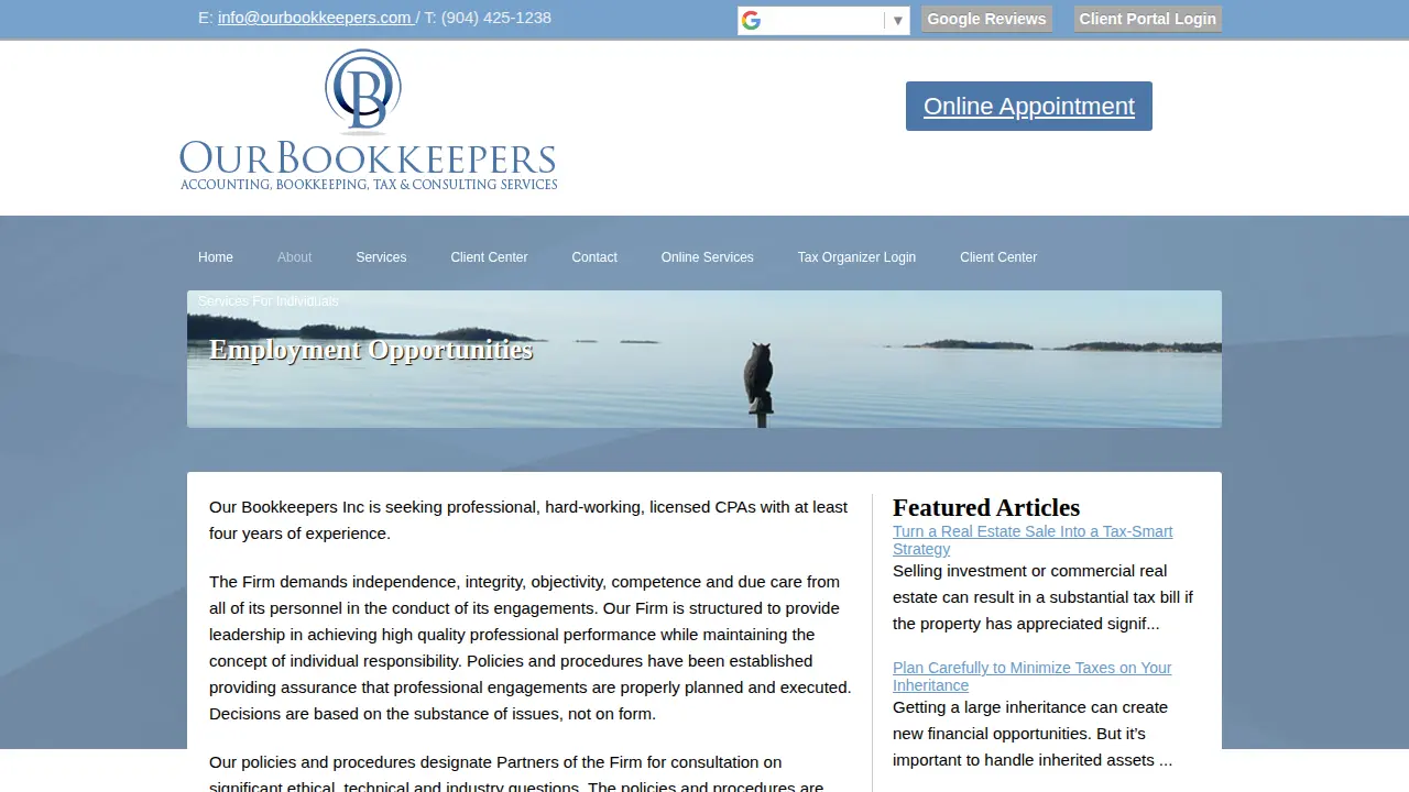 Our Bookkeepers Inc page