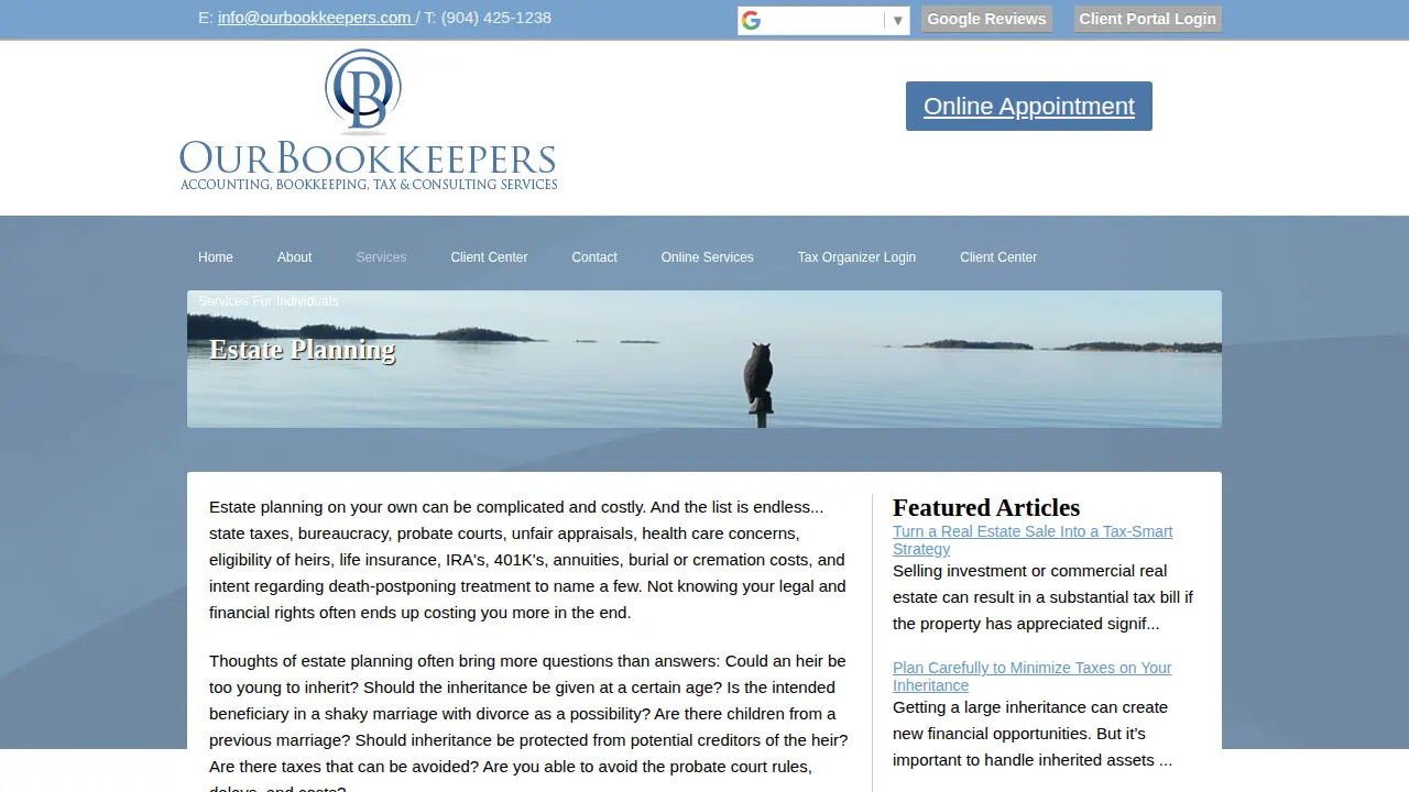 Our Bookkeepers Inc page