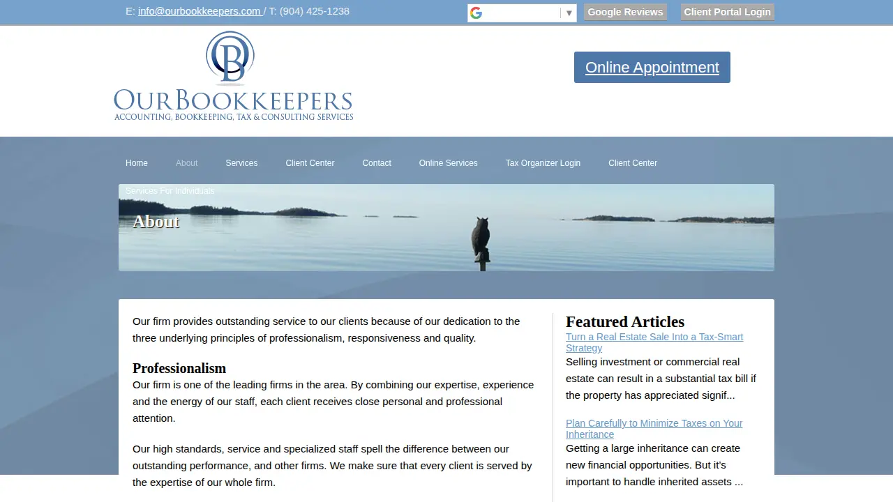 Our Bookkeepers Inc page