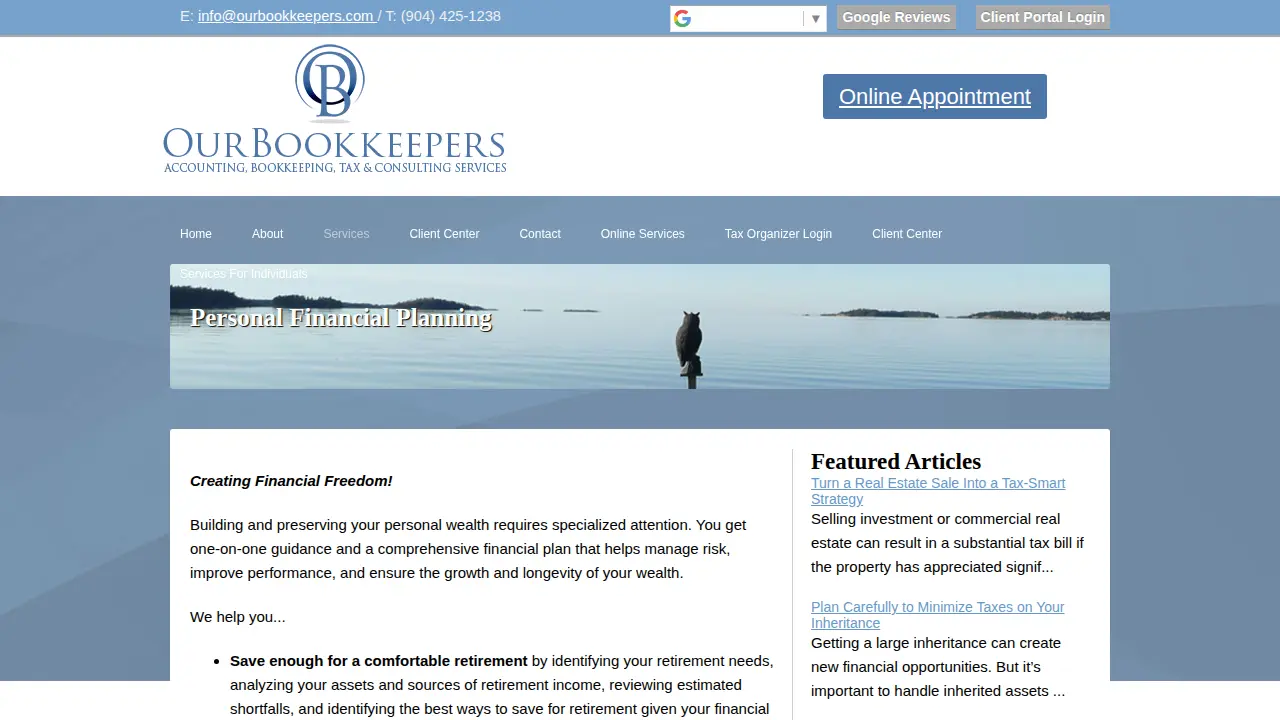 Our Bookkeepers Inc page