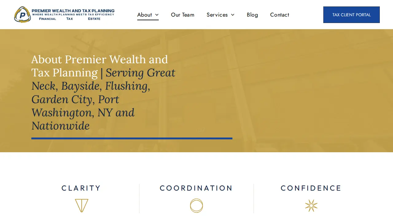 Premier Wealth and Tax Planning page