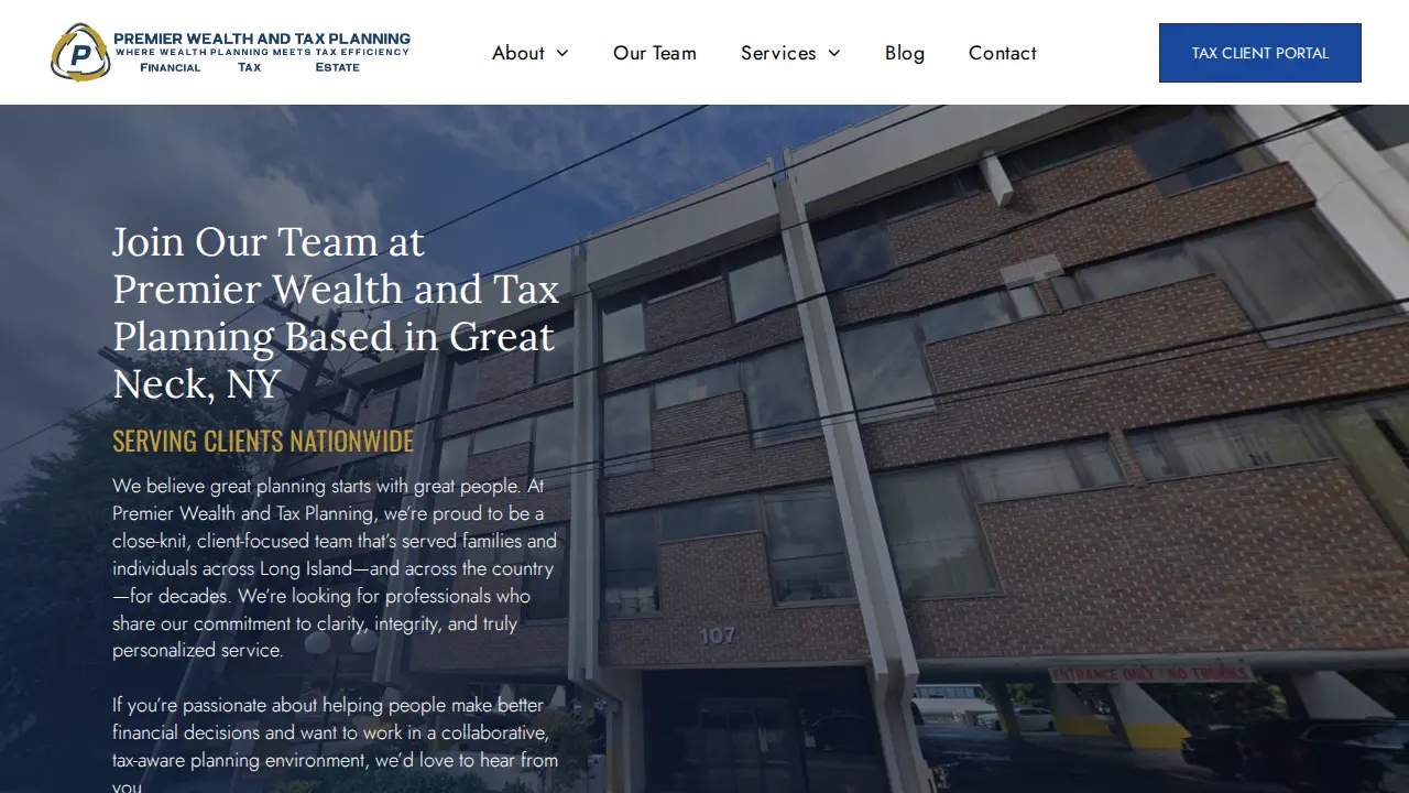 Premier Wealth and Tax Planning page