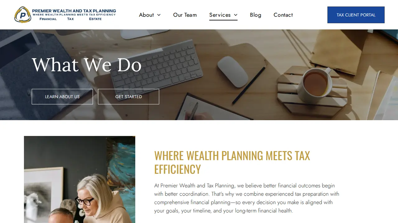 Premier Wealth and Tax Planning page