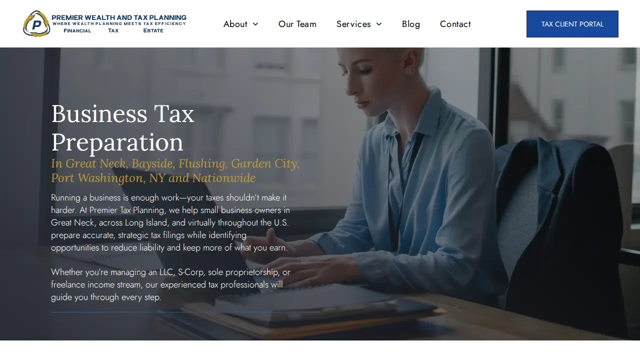 Premier Wealth and Tax Planning page