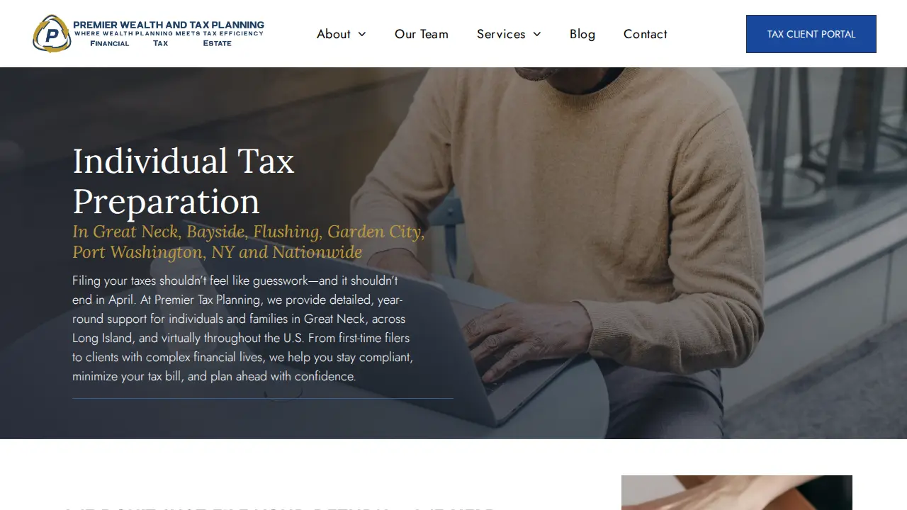 Premier Wealth and Tax Planning page