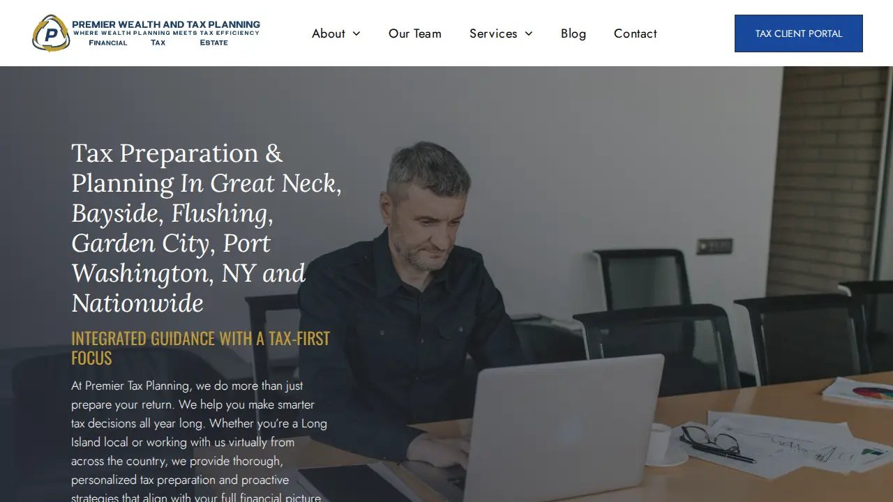 Premier Wealth and Tax Planning page