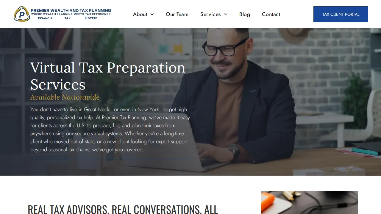 Premier Wealth and Tax Planning page
