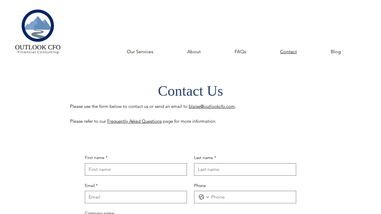 Outlook CFO LLC page