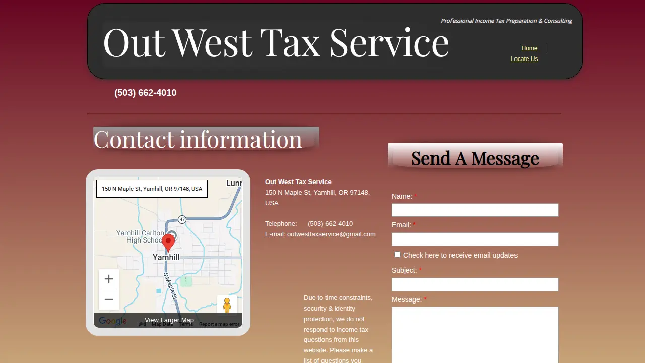 Out West Tax page