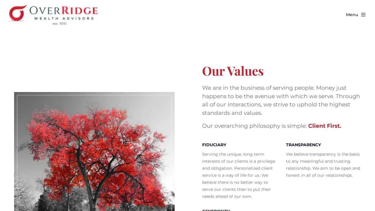 OverRidge Wealth Advisors page