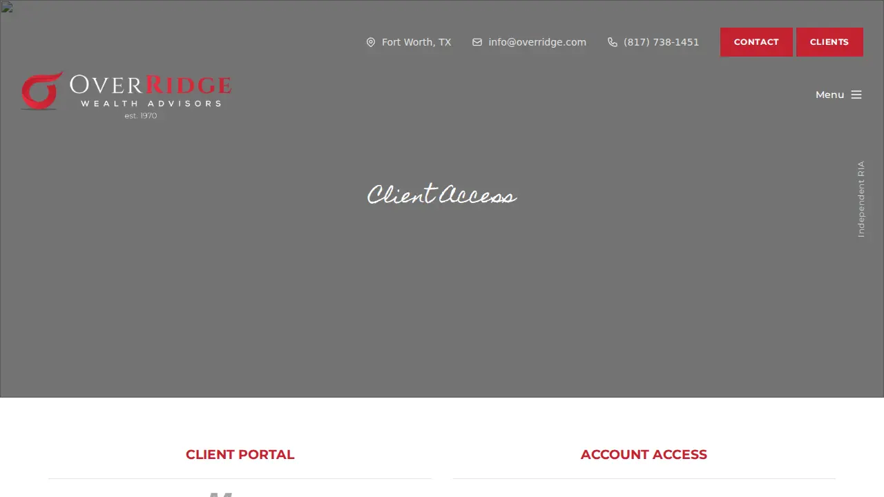 OverRidge Wealth Advisors page