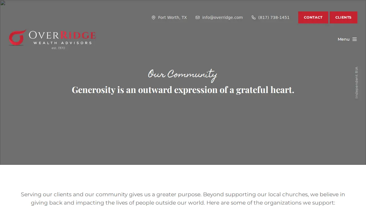 OverRidge Wealth Advisors page