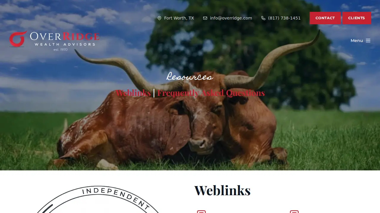 OverRidge Wealth Advisors page