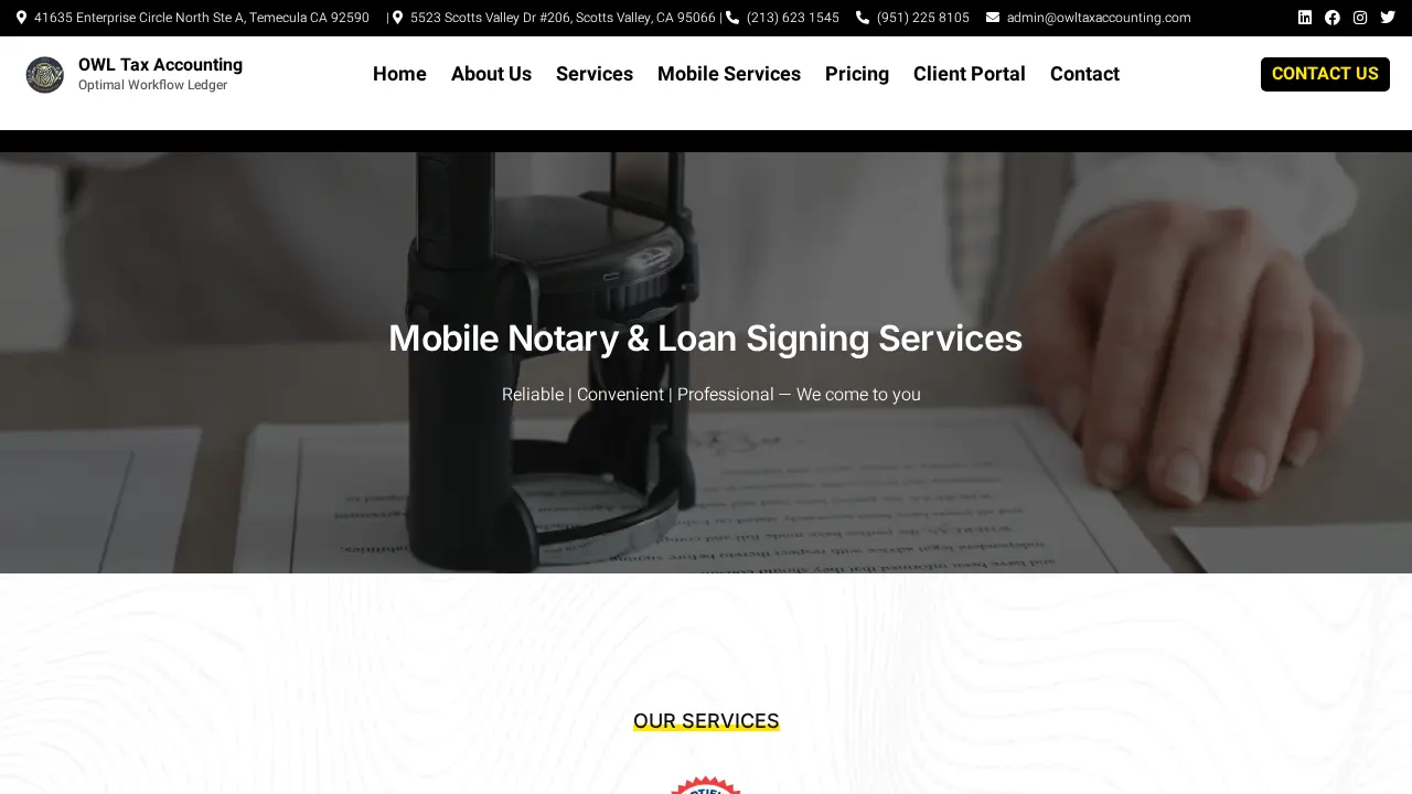 Owl Tax Accounting page