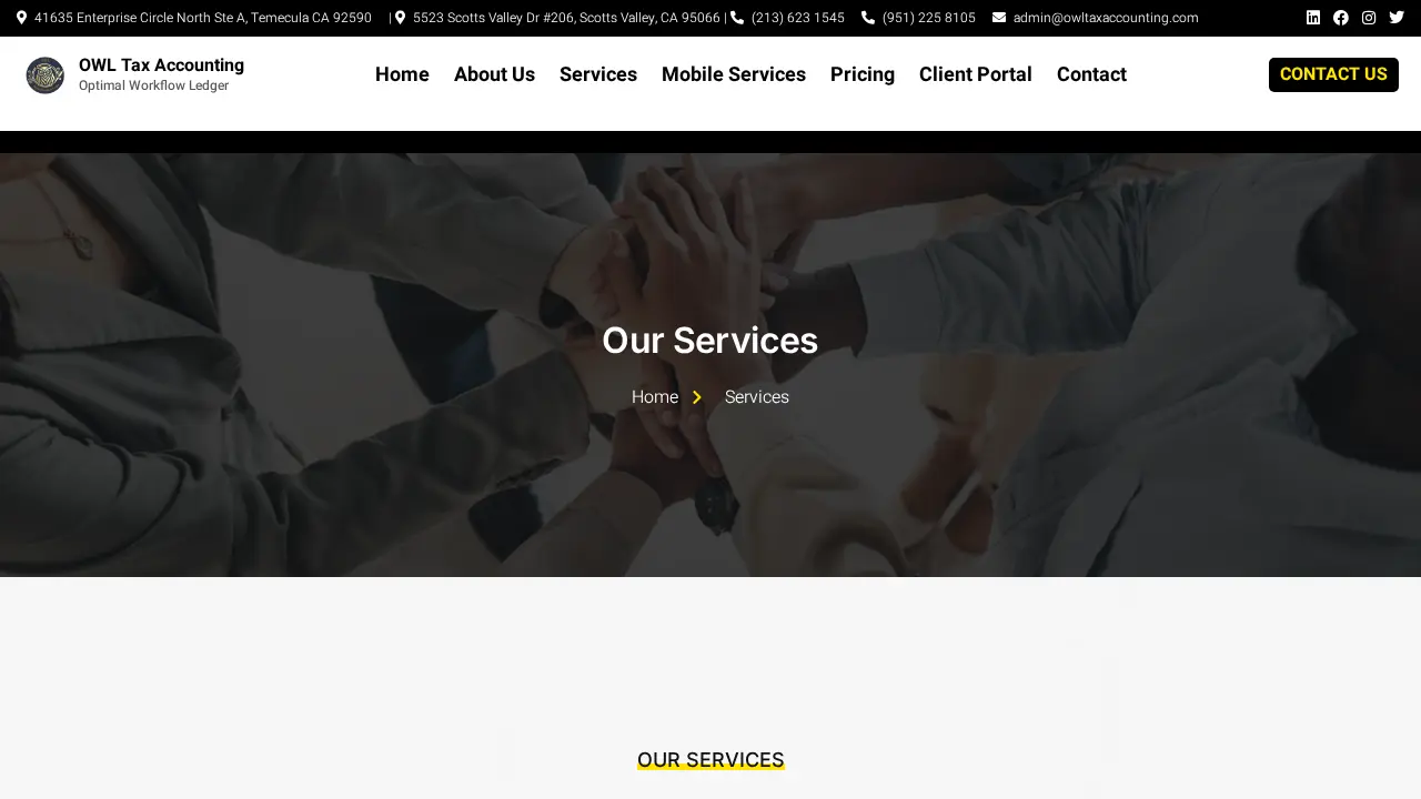Owl Tax Accounting page