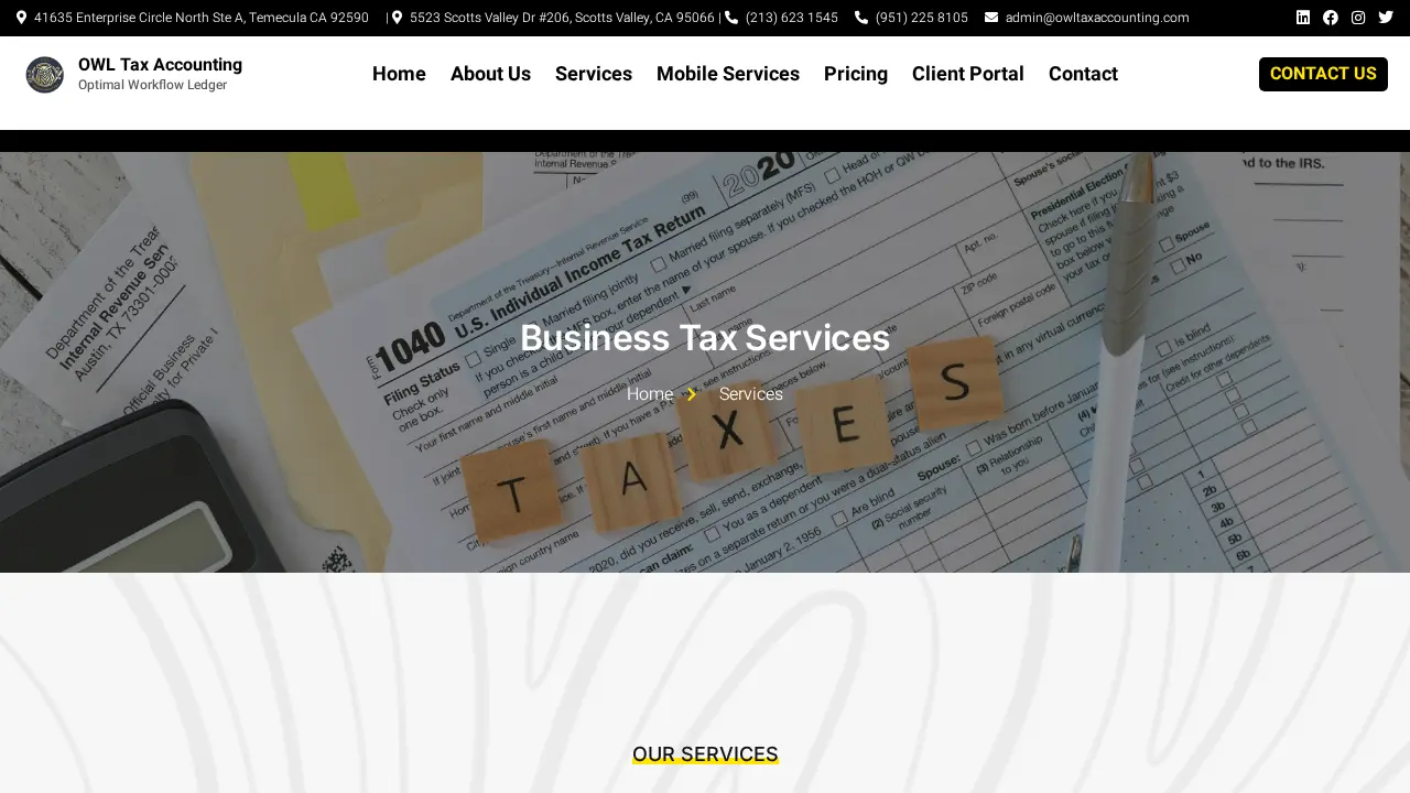 Owl Tax Accounting page
