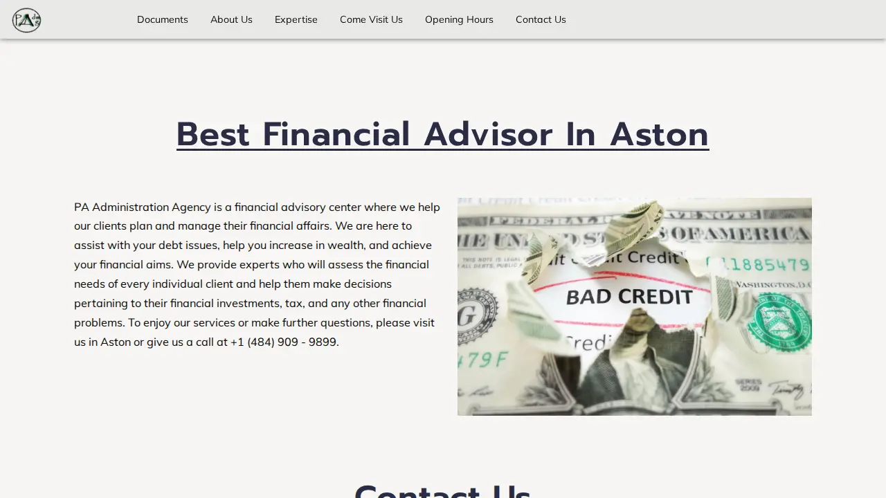 PA Administration Agency page
