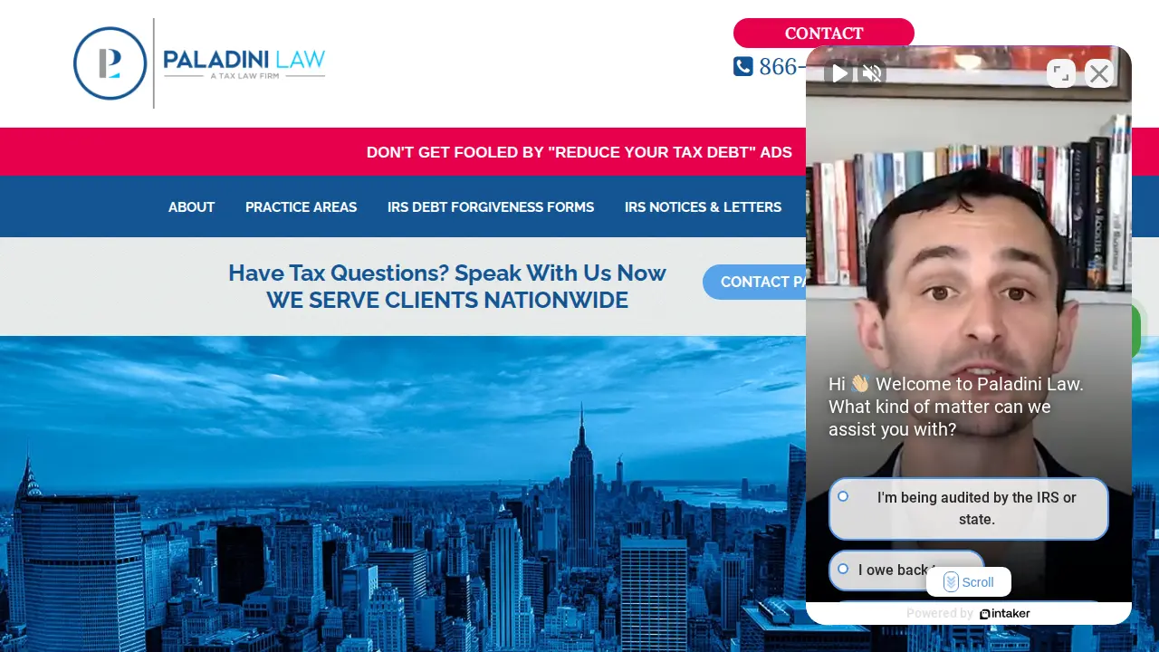 Paladini Law, A Tax Law Firm page