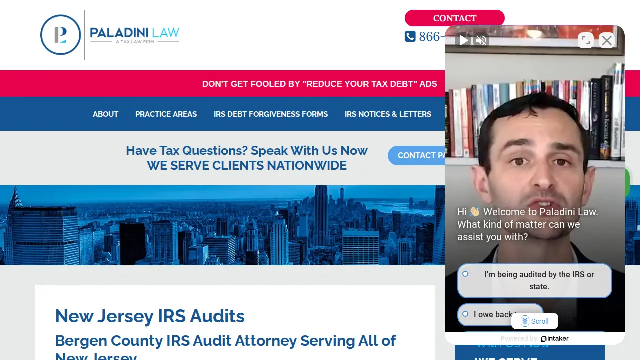 Paladini Law, A Tax Law Firm page