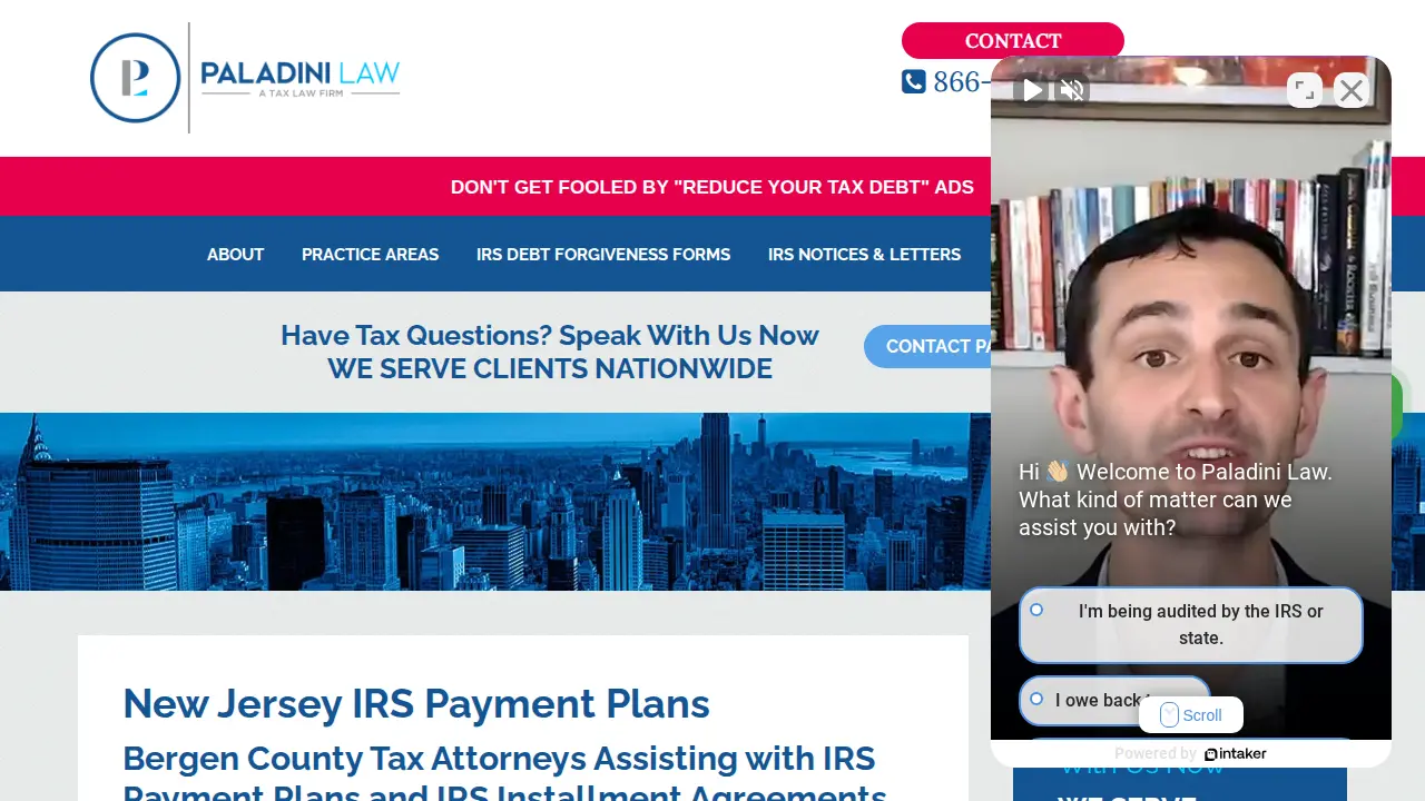 Paladini Law, A Tax Law Firm page