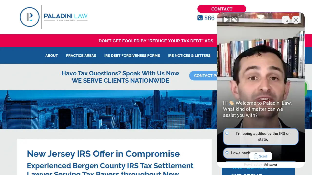 Paladini Law, A Tax Law Firm page