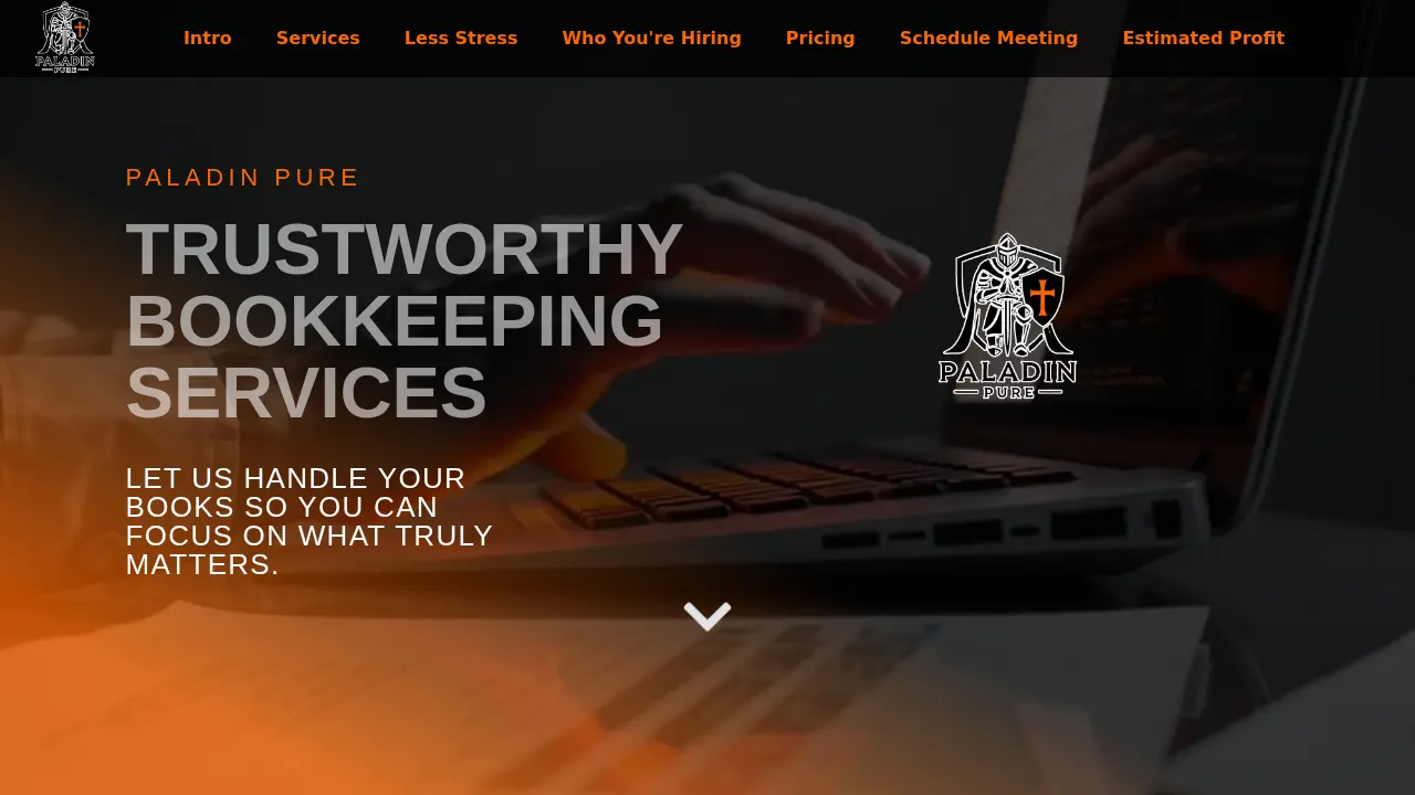 PaladinPure Bookkeeping and Services website