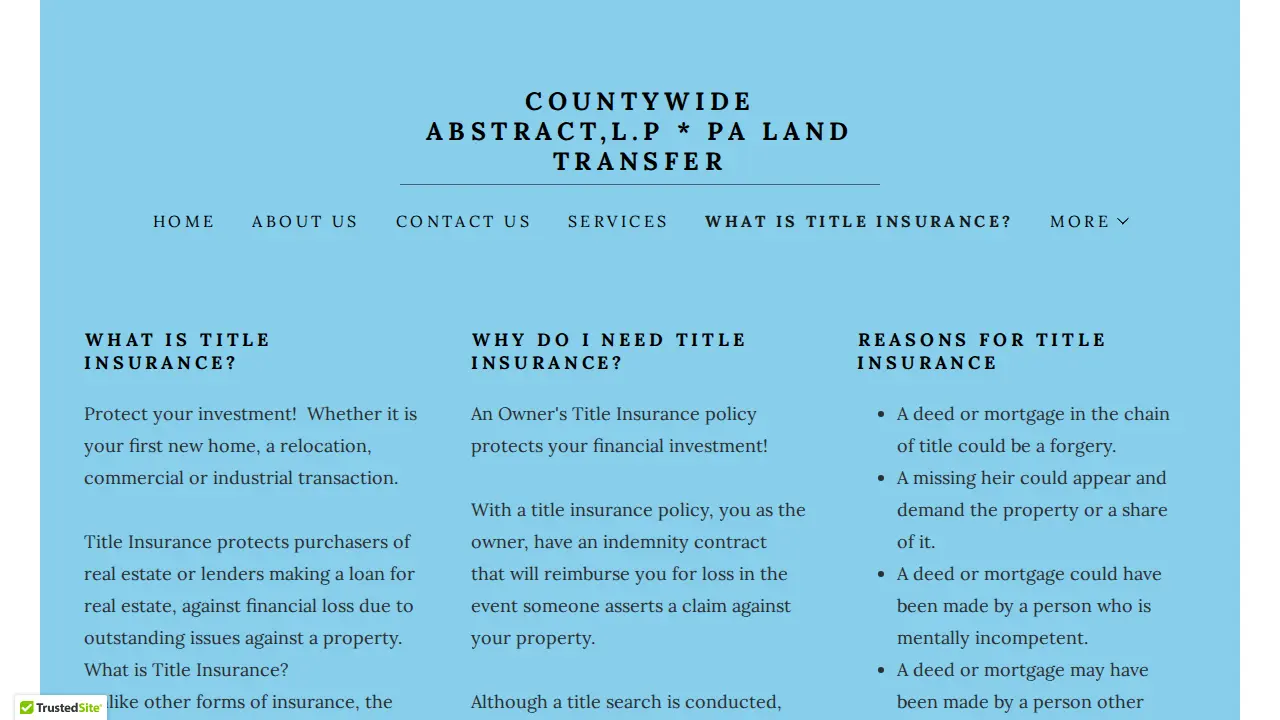 Countywide Abstract page