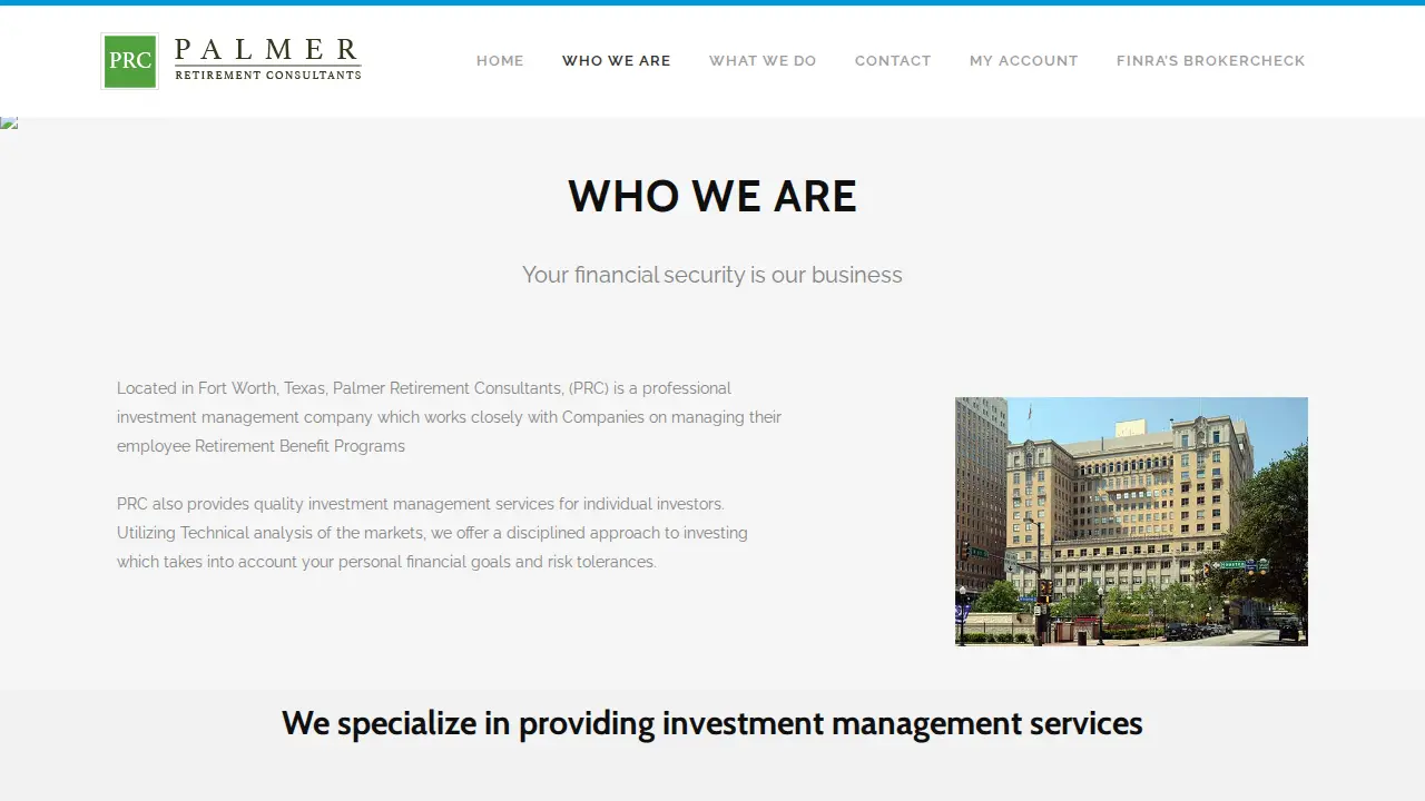 Palmer Retirement Consultants page