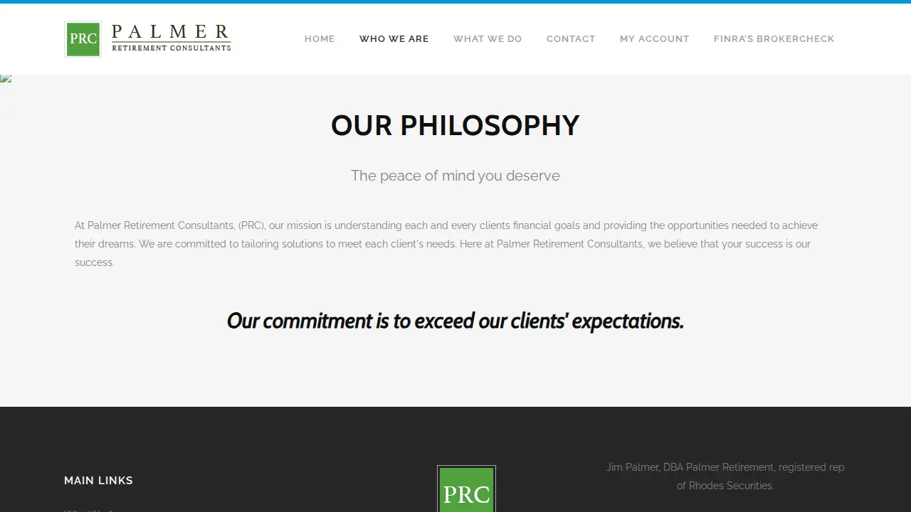 Palmer Retirement Consultants page