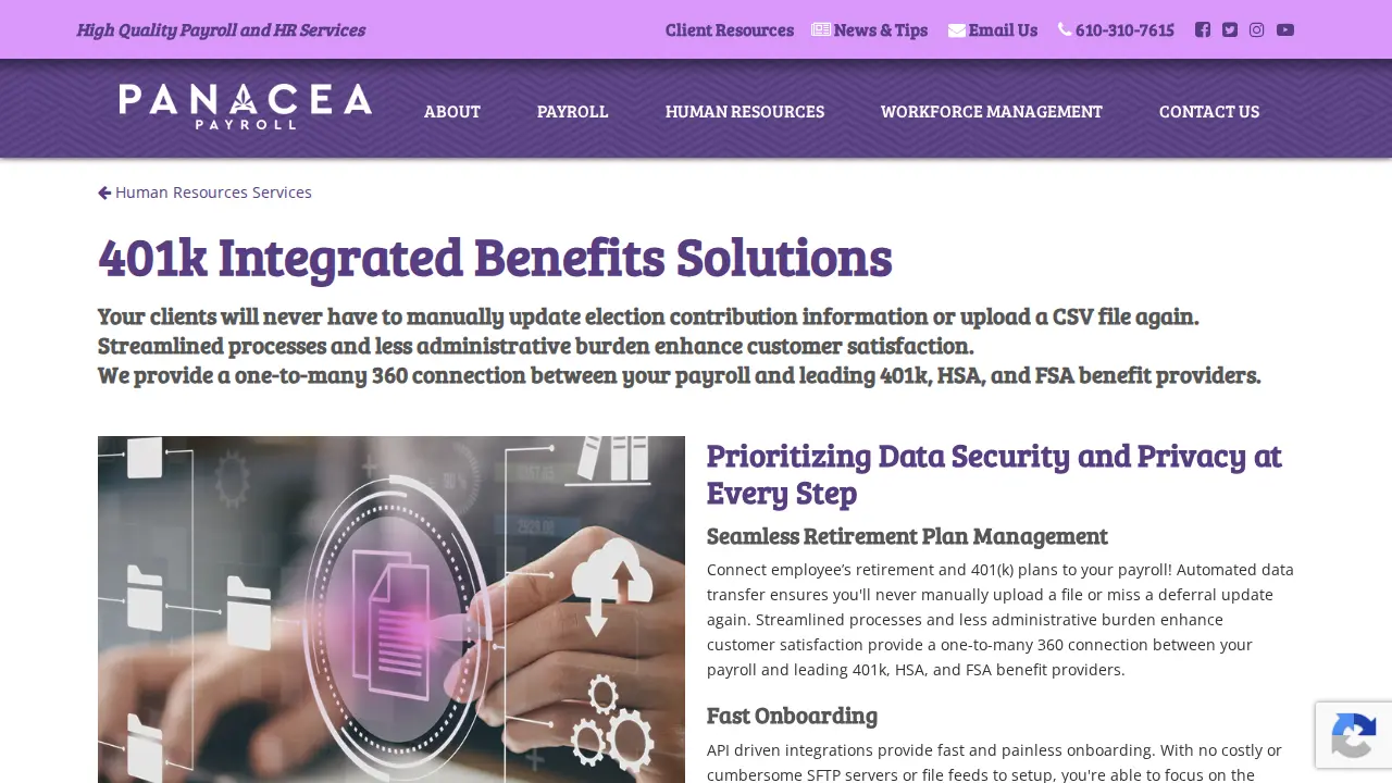 Panacea Payroll page